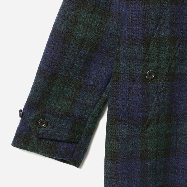BAL LONG WOOL HARRIS TWEED COAT - BLACKWATCH