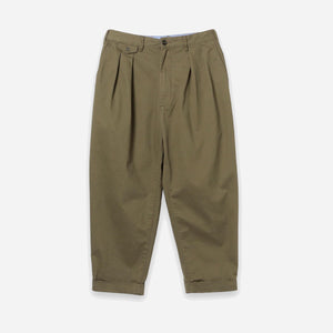 Beams+ - 2 PLEAT CLASSIC TWILL CHINO TROUSER - OLIVE -  - Main Front View