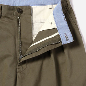 Beams+ - 2 PLEAT CLASSIC TWILL CHINO TROUSER - OLIVE -  - Alternative View 1