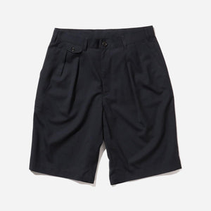 Beams+ - 2 PLEAT TROPICAL WOOL SHORTS - NAVY -  - Main Front View