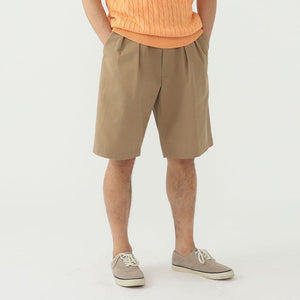 Beams+ - 2 PLEAT TWILL SHORTS - KHAKI -  - Alternative View 1