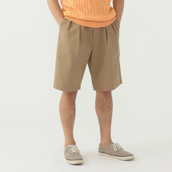 2 PLEAT TWILL SHORTS - KHAKI