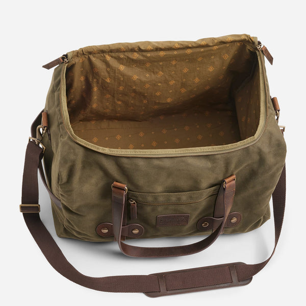ODYSSEY WAXED CANVAS DUFFLE BAG - OLIVE