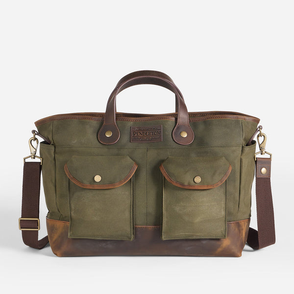 ODYSSEY WAXED CANVAS MESSENGER BAG - OLIVE