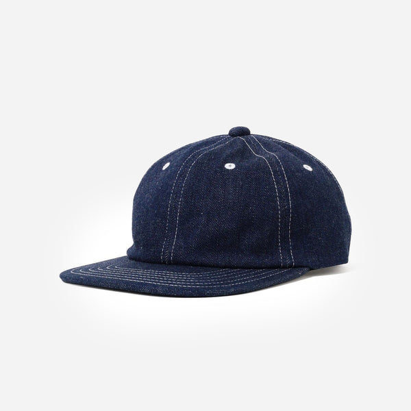 6 PANEL HERRINGBONE CAP - INDIGO