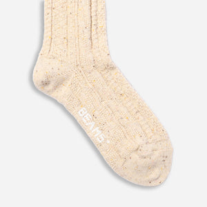 Beams+ - CABLE CRAZY SOCK - OFF WHITE -  - Alternative View 1