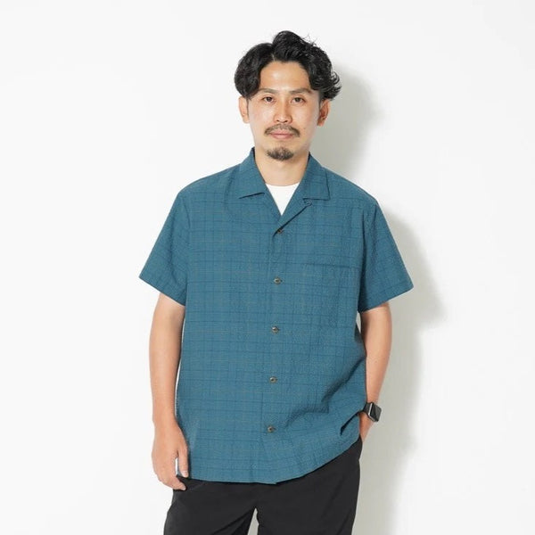 Snow Peak Co/Pe Washer Check Shirt - Blue - The Great Divide
