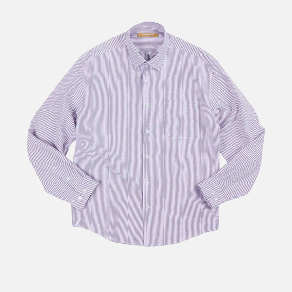 OG STRIPED OXFORD OVERSIZED SHIRT - PURPLE