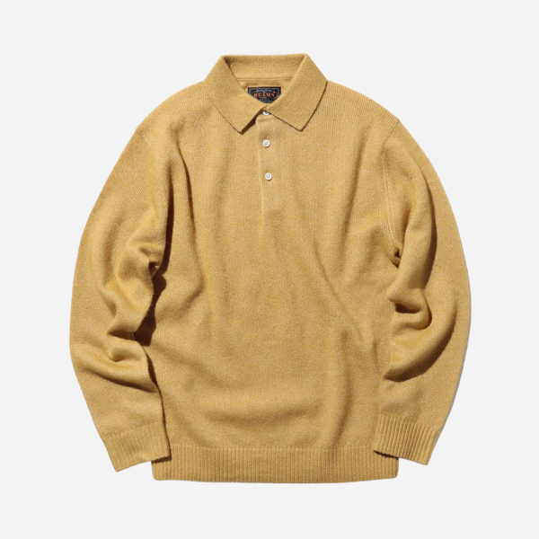 Beams Plus Knit Polo 9G Wool Silk Shaggy Yarn - Gold