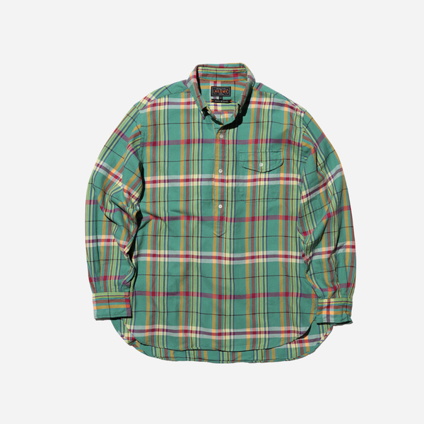 Beams Plus B.D Pullover Classic Fit Indian Nel Plaid - Green