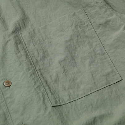 NYLON RAYON RELAXED SHIRT - JADE GREEN