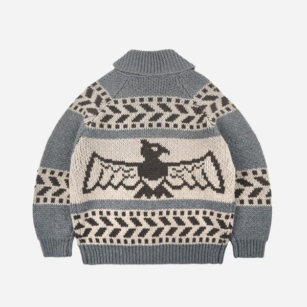 THUNDERBIRD COWICHAN CARDIGAN - GREY