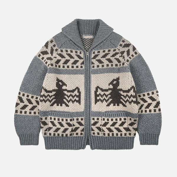 THUNDERBIRD COWICHAN CARDIGAN - GREY
