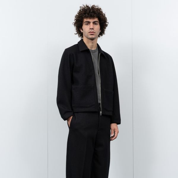 LOMA WOOL BLOUSON JACKET - BLACK