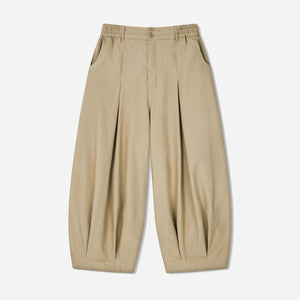 Anglan - UNBALANCE LONG TUCK BALLOON PANT - BEIGE -  - Main Front View