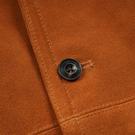 SUEDE FRENCH CAR COAT - CAMEL