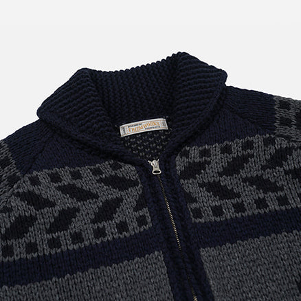 THUNDERBIRD COWICHAN CARDIGAN - NAVY