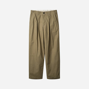 Rough Side - BOX PLEAT RELAXED PANT - KHAKI -  - Main Front View