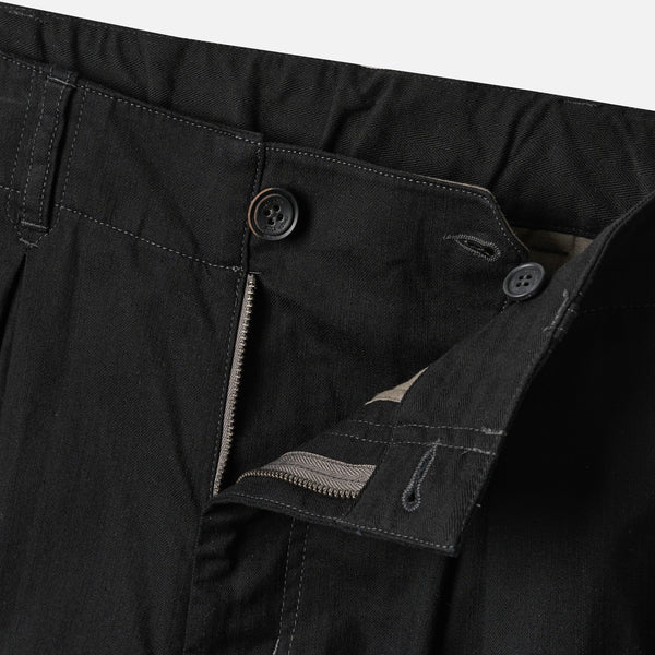 BOX PLEAT RELAXED PANT - BLACK