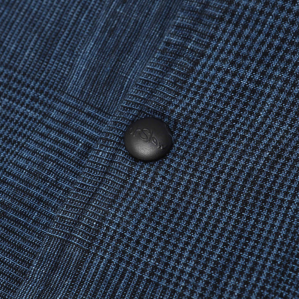 LINEN COACH JACKET - INDIGO CHECK