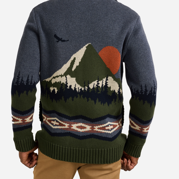 Pendleton Mountain Cotton Cardigan - Blue