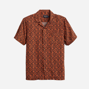 Pendleton - Linen Camp Shirt - Medallion Spice Red -  - Main Front View