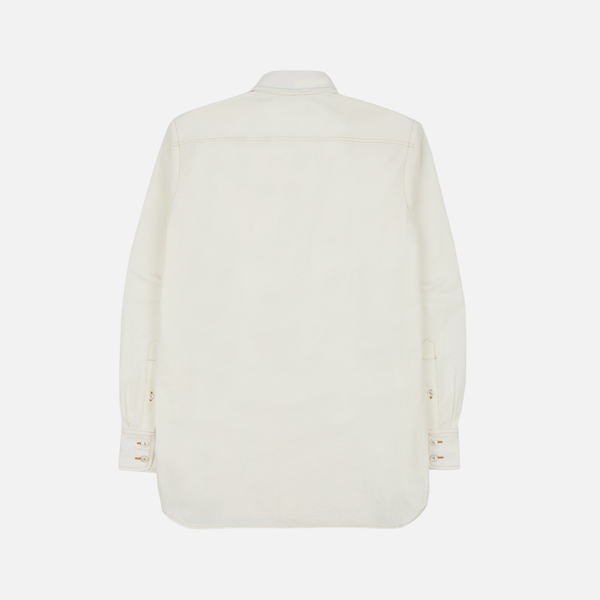 MK II CONTRAST STITCH WORK SHIRT - WHITE/ORANGE