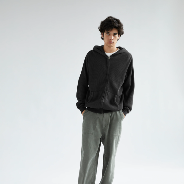 Khakis 2020 Waffle Full Zip Hoodie - Black