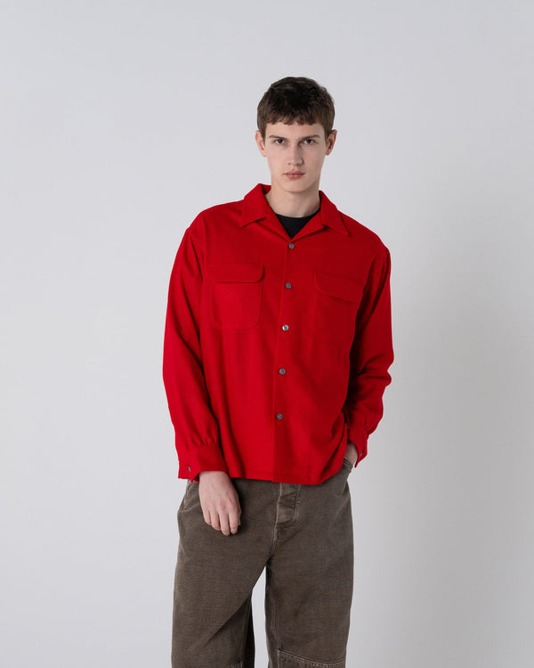Made for Japan Open Collar Shirt - Red