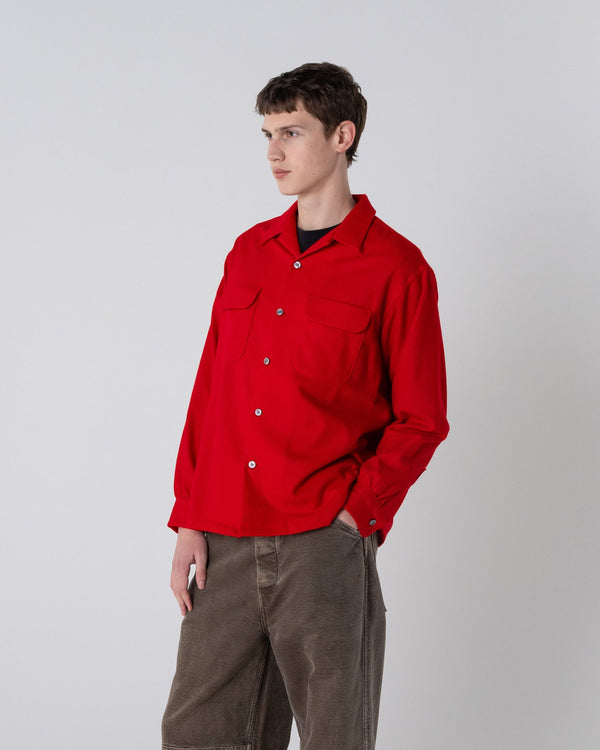 Made for Japan Open Collar Shirt - Red