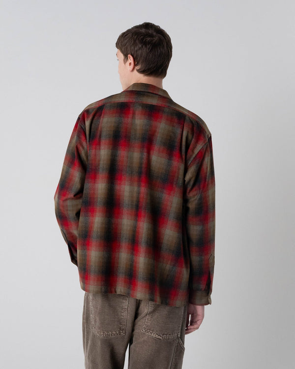 Made for Japan Open Collar Shirt - Red/Khaki