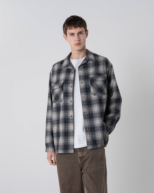 Made for Japan Open Collar Shirt - Grey/Black