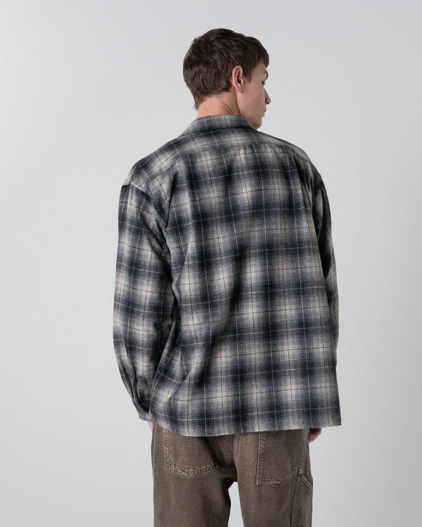 Made for Japan Open Collar Shirt - Grey/Black