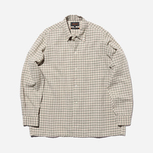 Beams+ - OPEN B.D SEERSUCKER PLAID SHIRT - GREEN/BROWN -  - Main Front View