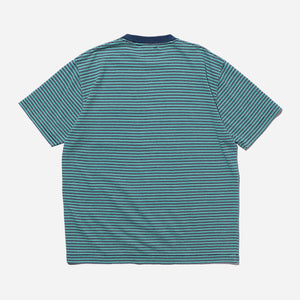Beams+ - INDIGO STRIPE POCKET T-SHIRT - GREEN -  - Alternative View 1