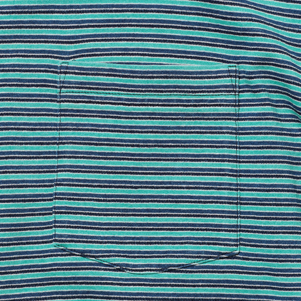 INDIGO STRIPE POCKET T-SHIRT - GREEN