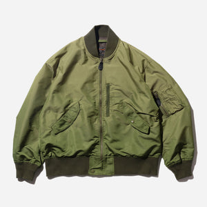 Beams+ - IRIDESCENT MIL FLIGHT JACKET - OLIVE -  - Main Front View