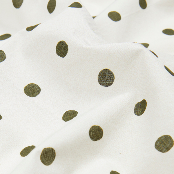 POLKA DOT BANDANA SCARF - WHITE/OLIVE
