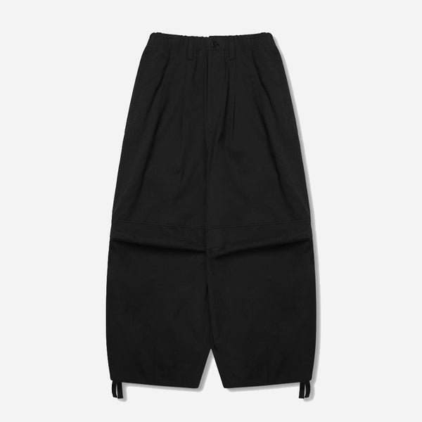 LAZY TWILL BALLOON PANTS - BLACK