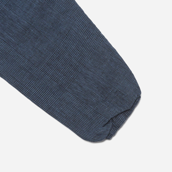 LINEN COACH JACKET - INDIGO CHECK