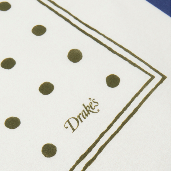 POLKA DOT BANDANA SCARF - WHITE/OLIVE