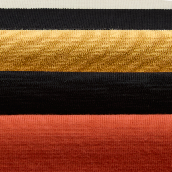 MULTI STRIPE RUGBY SHIRT - ECRU/BLACK-ORANGE