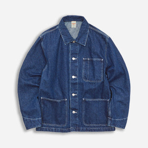 United Athle - DENIM LOOSE FIT COVERALL JACKET - INDIGO -  - Main Front View