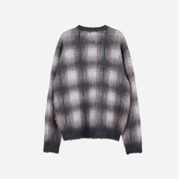 Pendleton Made for Japan Mohair Plaid Crewneck - Brown/Ecru