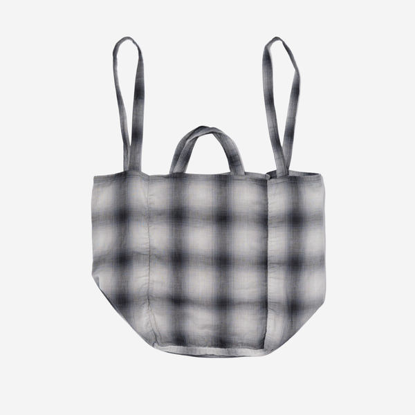 MADRAS CHECKED TOTE BAG - GREY
