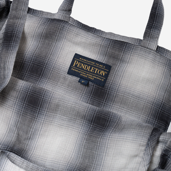 MADRAS CHECKED TOTE BAG - GREY