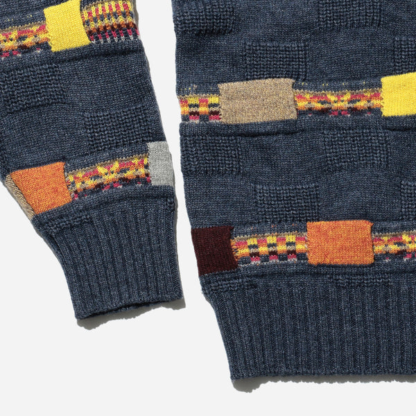 JACQUARD FAIR ISLE STRIPE JUMPER - GREY MULTI