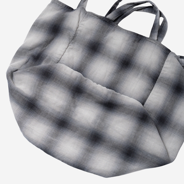 MADRAS CHECKED TOTE BAG - GREY