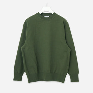 Yonetomi - WAVE COTTON CREW KNIT - KHAKI -  - Main Front View
