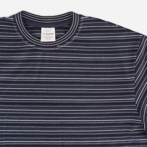 Yonetomi - RANDOM BORDER T-SHIRT - BLACK/NAVY -  - Alternative View 1